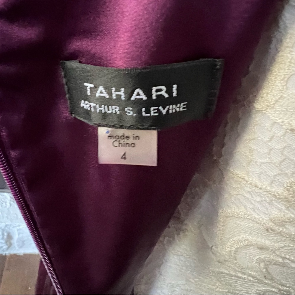 Tahari Dress Purple Sleeveless Cocktail Dress Size 4 - Picture 8 of 9